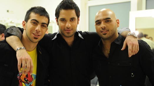photo of Houssam Taha with Mohammad Rafeh and Ephram Salameh from Star Academy 8