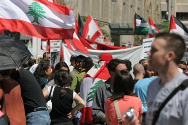 Arabs Protesting in Toronto against Israeli Attacks on Lebanon